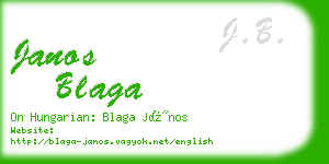 janos blaga business card